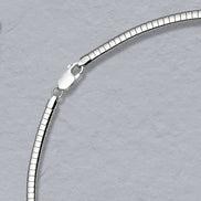 Sterling Silver Domed Omega Chain