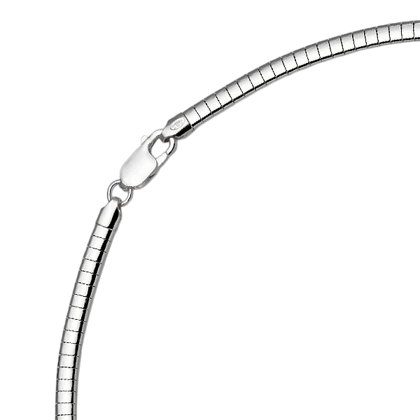 Sterling Silver Domed Omega Chain
