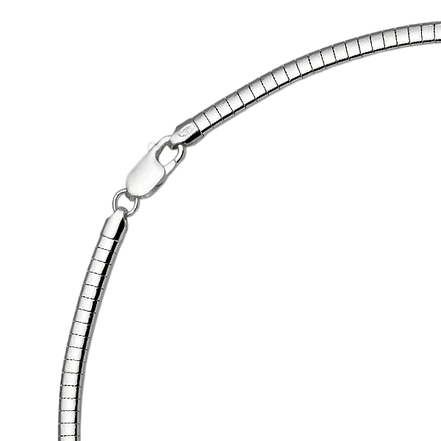 Sterling Silver Domed Omega Chain