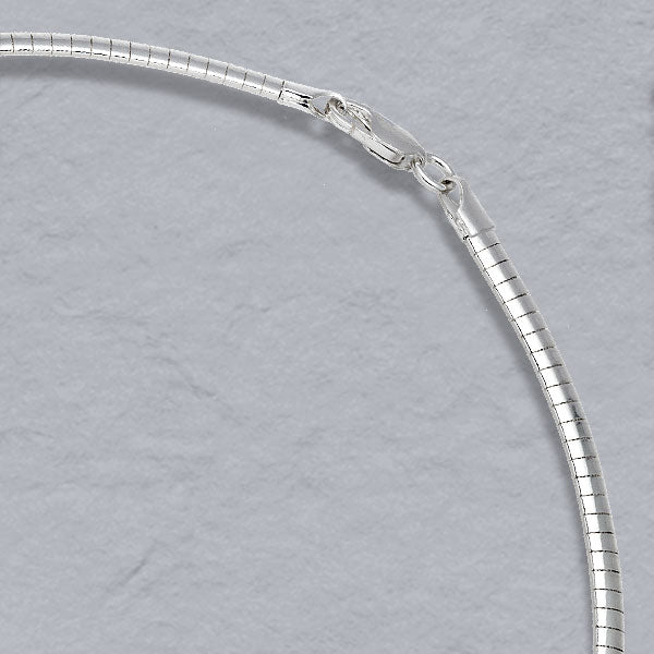 Sterling Silver Domed Omega Chain