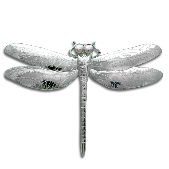 Dragonfly Pin/Pendant (largest - 4.75") in Sterling with Opal Eyes