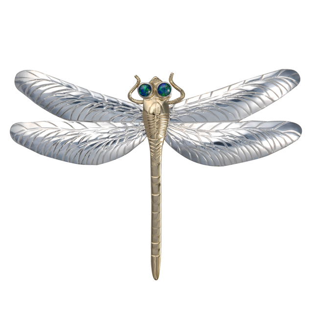 Dragonfly Pin/Pendant (largest - 4.75") in Two-Tone