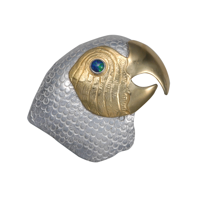 Parrot Head Pin/Pendant w/ an Opal eye - MD