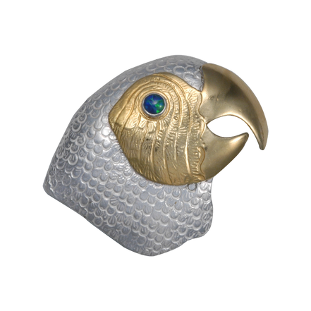 Parrot Head Pin/Pendant w/ an Opal eye - MD