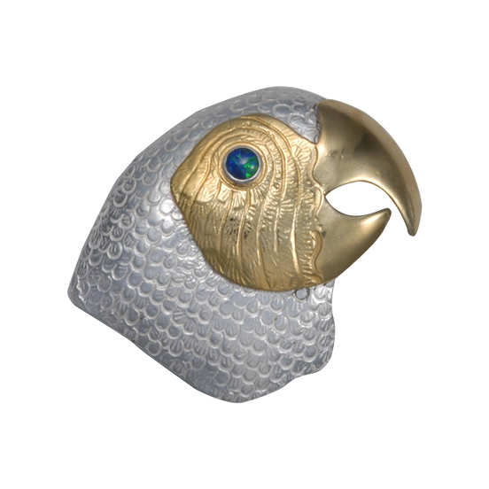 Parrot Head Pin/Pendant w/ an Opal eye - MD