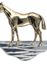 Horse on Ground Pin/Pendant - LG