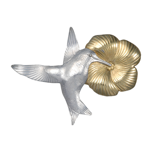 Hummingbird/Flower Pin/Pendant - LG 2.5"