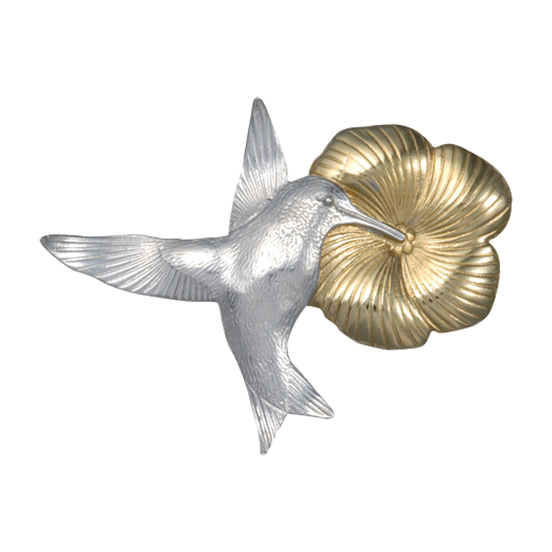 Hummingbird/Flower Pin/Pendant - LG 2.5"