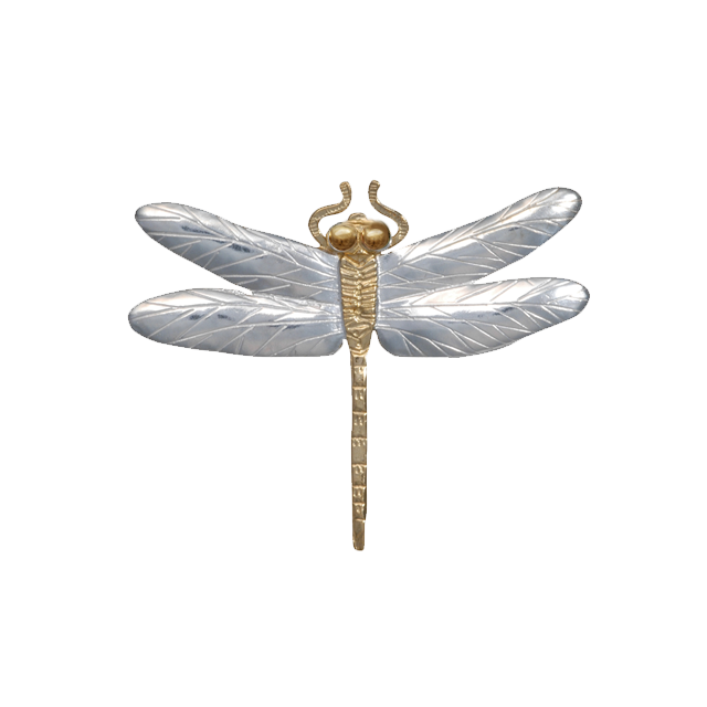 Dragonfly Pin/Pendant - Med. 2.25" SS/14K