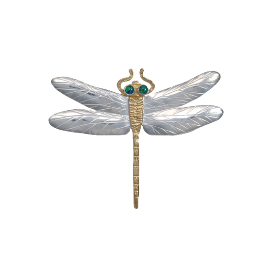 Dragonfly Pin/Pendant - Med. 2.25" SS/14K