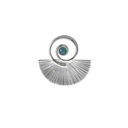 Spiral Fan Pin/Pendant with Opal in Sterling Silver