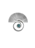 Spiral Fan Pin/Pendant with Opal in Sterling Silver