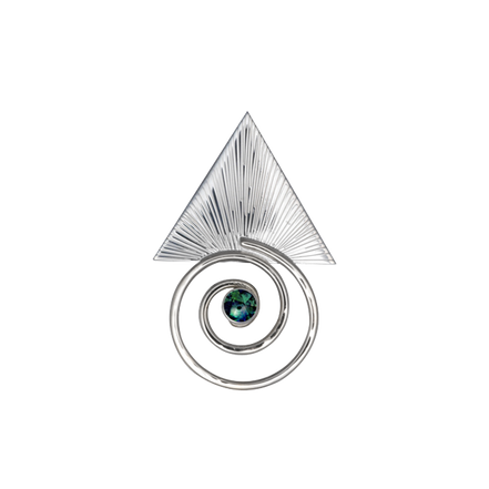 Spiral with Triangle Pin/Pendant - 2.5"