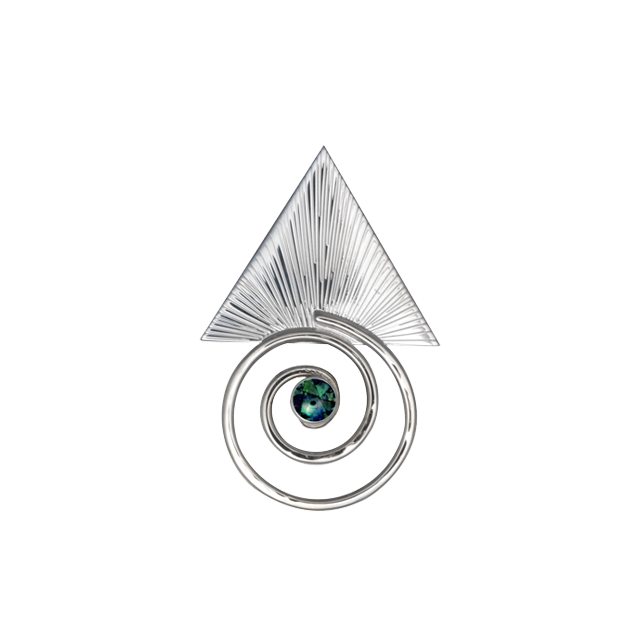 Spiral with Triangle Pin/Pendant - 2.5"