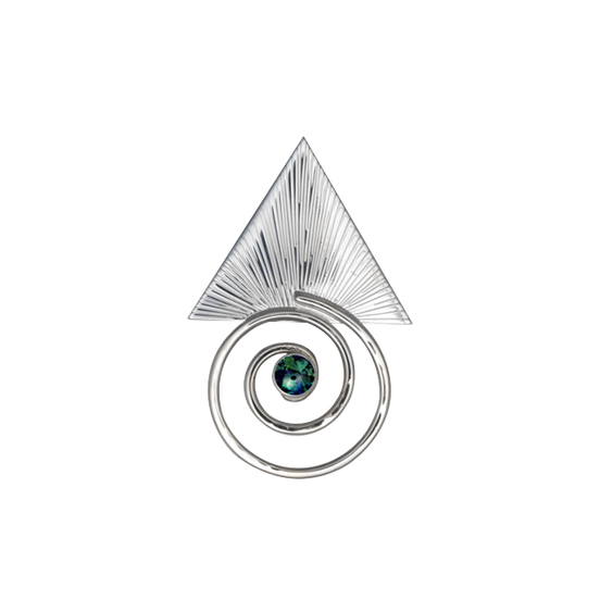 Spiral with Triangle Pin/Pendant - 2.5"
