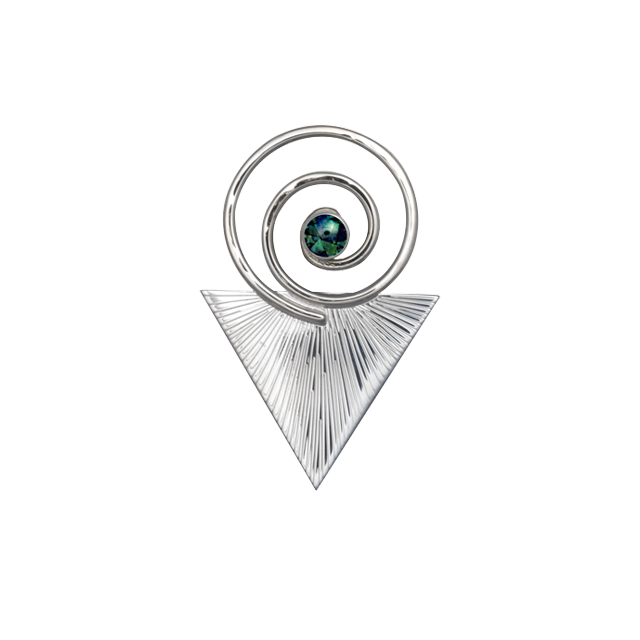 Spiral with Triangle Pin/Pendant - 2.5