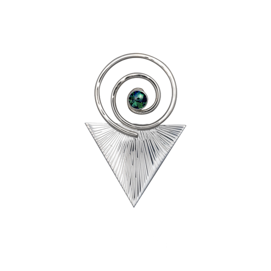 Spiral with Triangle Pin/Pendant - 2.5"