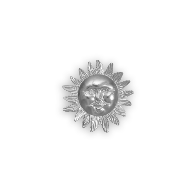 Sun Face Pin or Pendant in Sterling