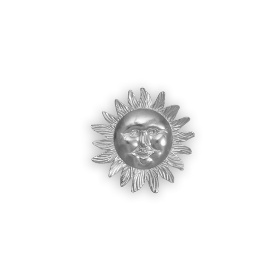 Sun Face Pin or Pendant in Sterling