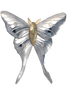 Luna Moth Pin/Pendant - 2" SS/14K GOLD
