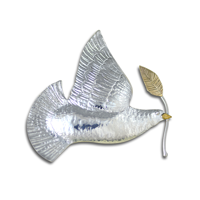 Bird of Peace Pin/Pendant w/ Olive Branch