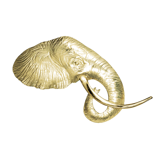 Elephant Head Profile Pin/Pendant