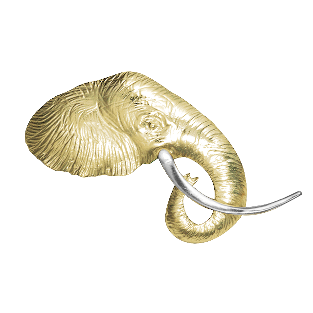 Elephant Head Profile Pin/Pendant
