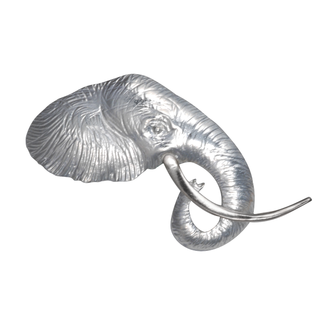 Elephant Head Profile Pin/Pendant