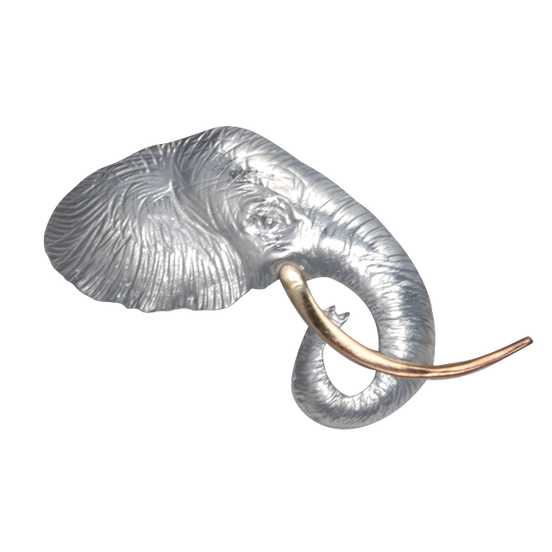 Elephant Head Profile Pin/Pendant