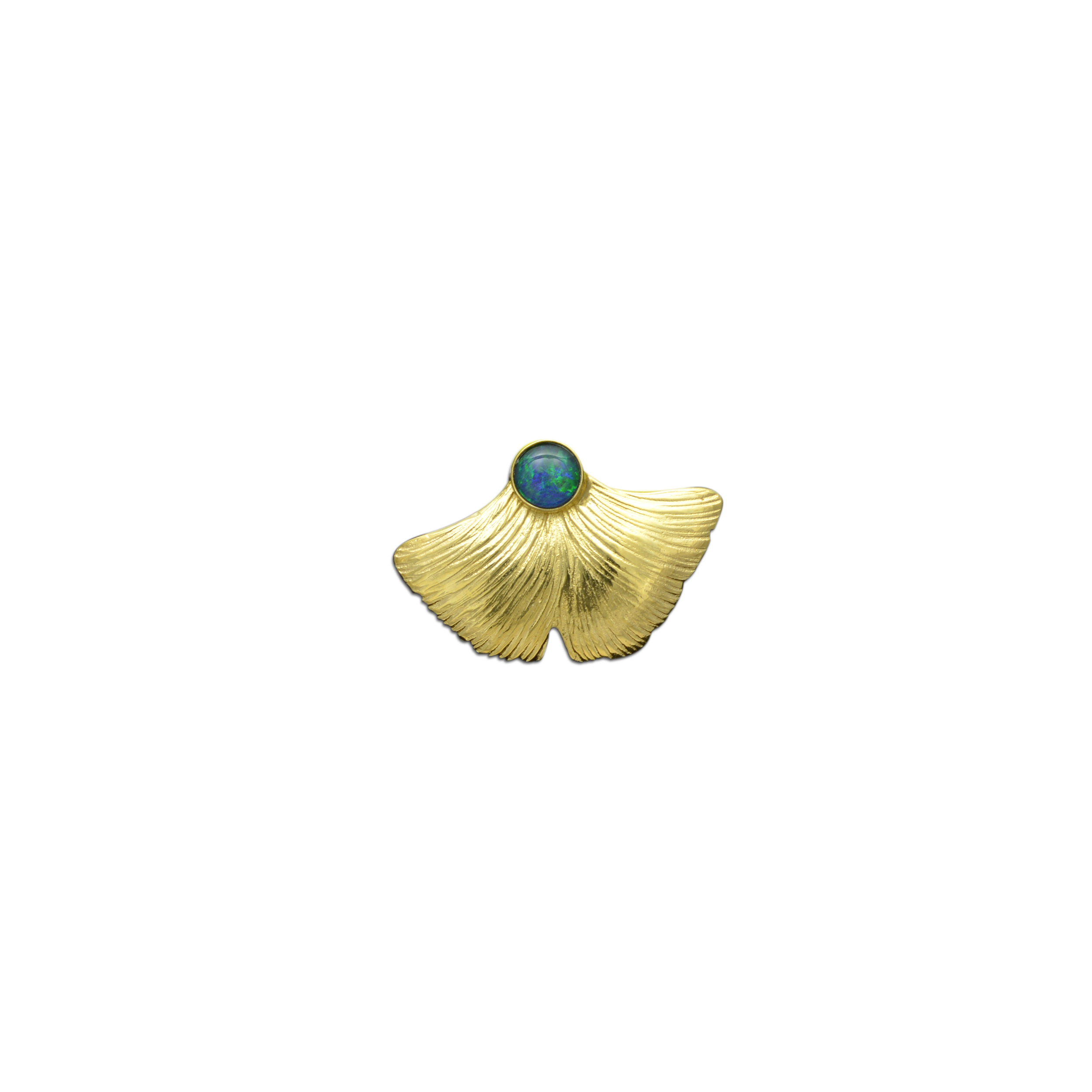 Ginkgo Pin/Pendant w/ Opal - SM