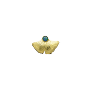 Ginkgo Pin or Pendant with Opal