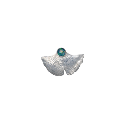 Ginkgo Pin/Pendant w/ Opal - SM