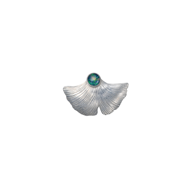 Ginkgo Pin/Pendant w/ Opal - SM