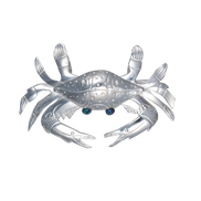 Crab Pin/Pendant - MD with Opal Eyes