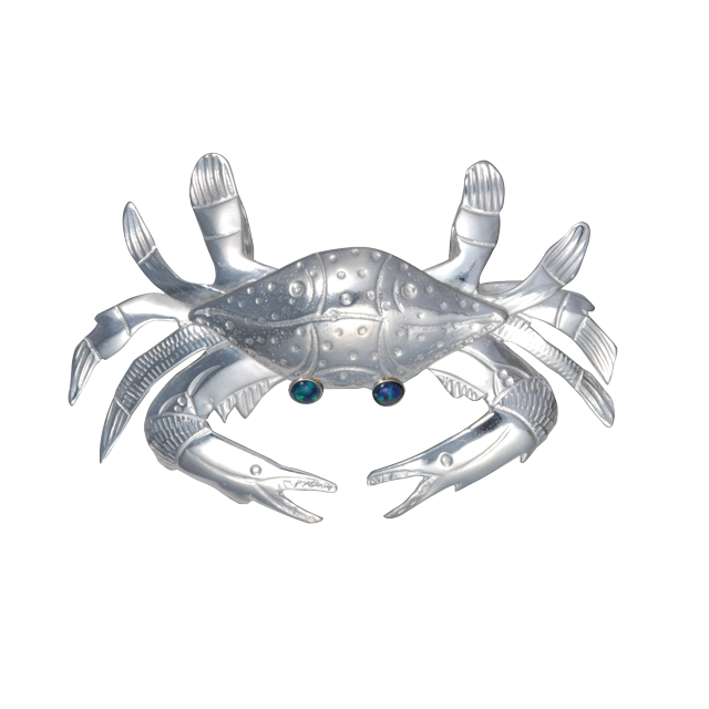 Crab Pin/Pendant - MD with Opal Eyes