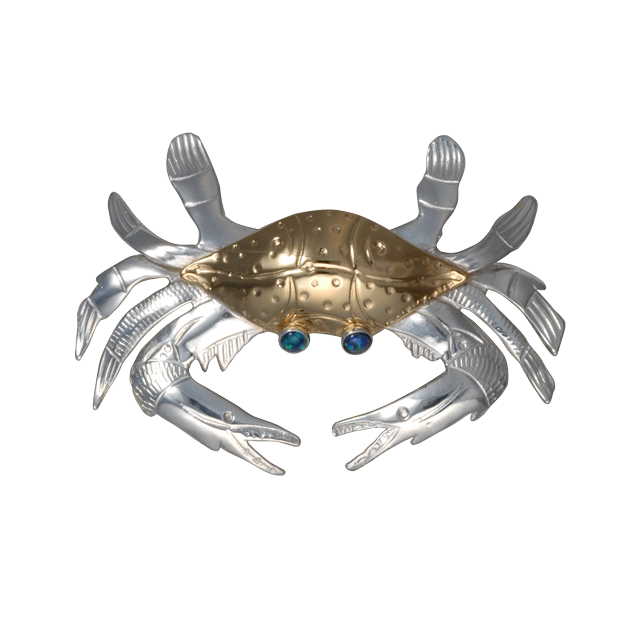 Crab Pin/Pendant - MD with Opal Eyes