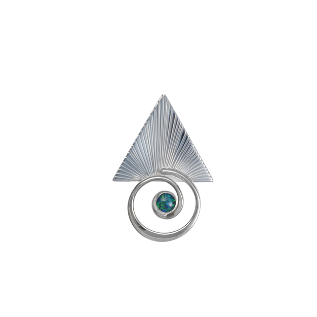 Spiral with Triangle Pin/Pendant - 1.75"