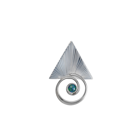 Spiral with Triangle Pin/Pendant - 1.75"