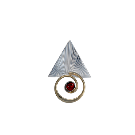 Spiral with Triangle Pin/Pendant - 1.75"