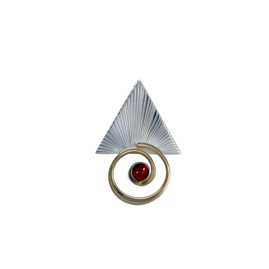 Spiral with Triangle Pin/Pendant - 1.75"