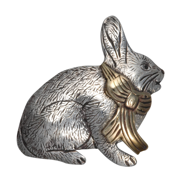 Rabbit w/ Bow - Pin/Pendant