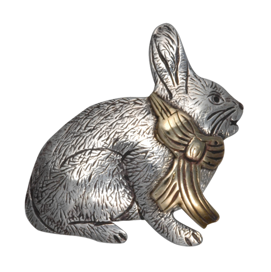 Rabbit w/ Bow - Pin/Pendant