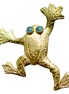 Flying Frog Pin/Pendant (opal eyes)