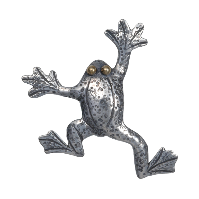 Flying Frog Pin/Pendant (opal eyes)