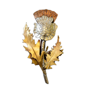 Thistle Pin or Pendant in Sterling, Brass and Copper