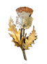 Thistle Pin or Pendant in Sterling, Brass and Copper