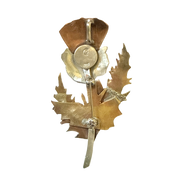 Thistle Pin or Pendant in Sterling, Brass and Copper