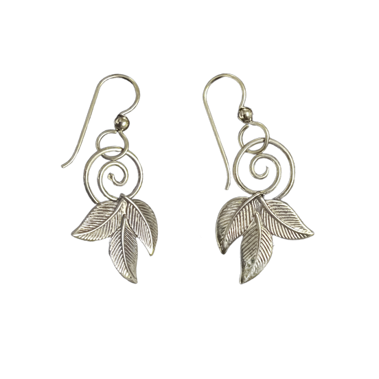 Spiral and Leaves Earrings